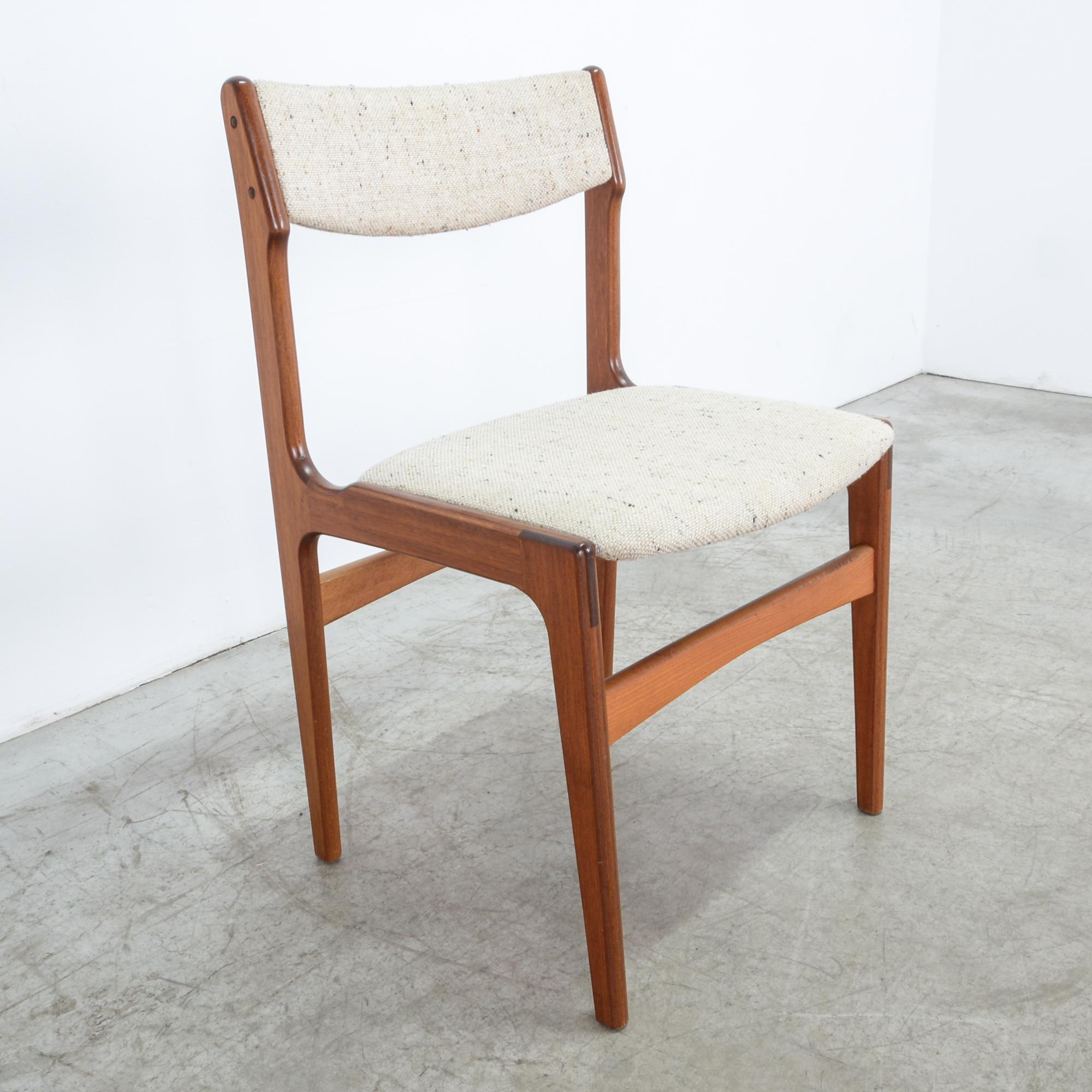 1960s Danish Modern Upholstered Teak Dining Chair 4