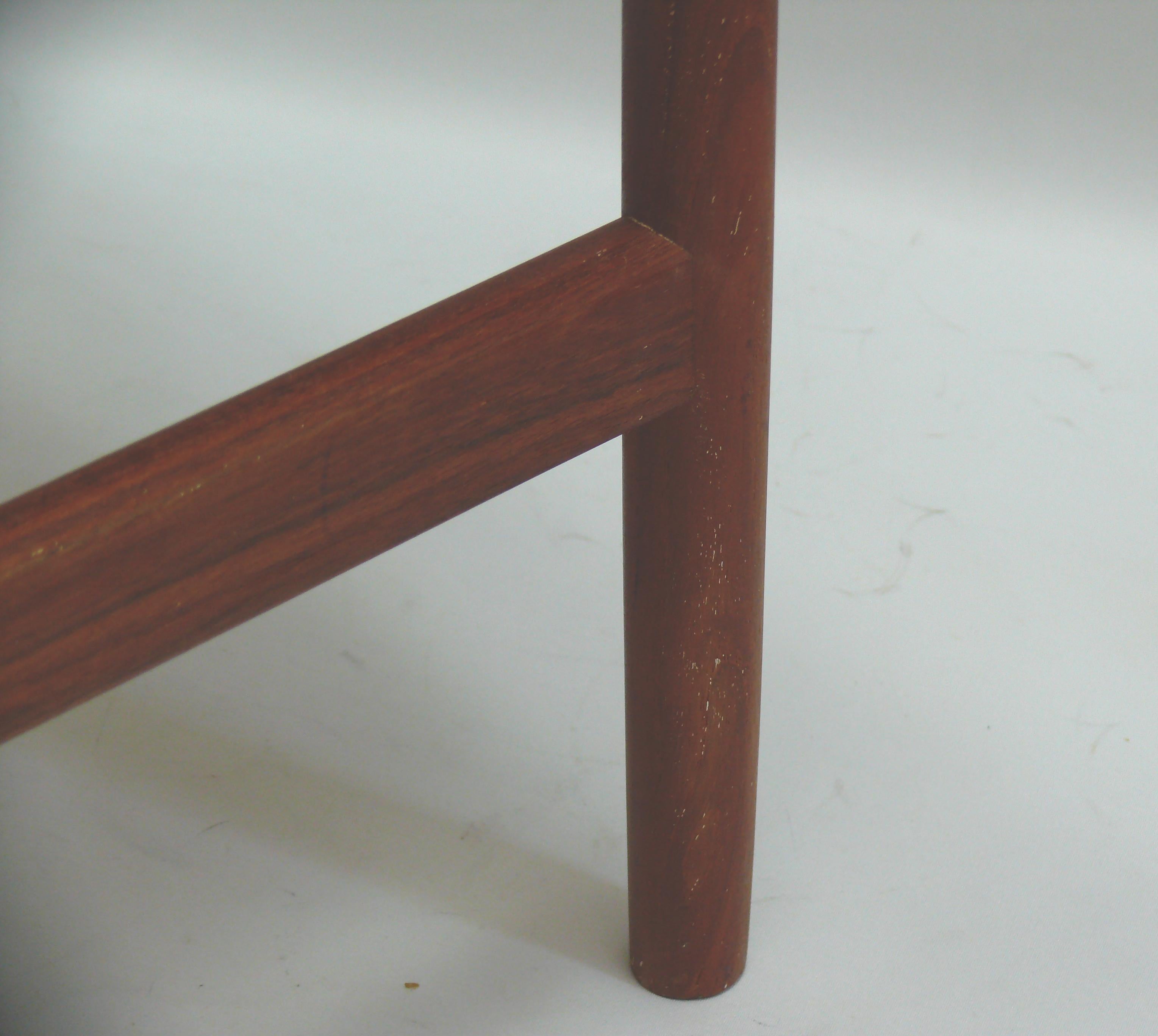 Pouf/sgabello imbottito in teak, di Hugo Frandsen per Spøttrup Møbler, Danimarca in vendita 1