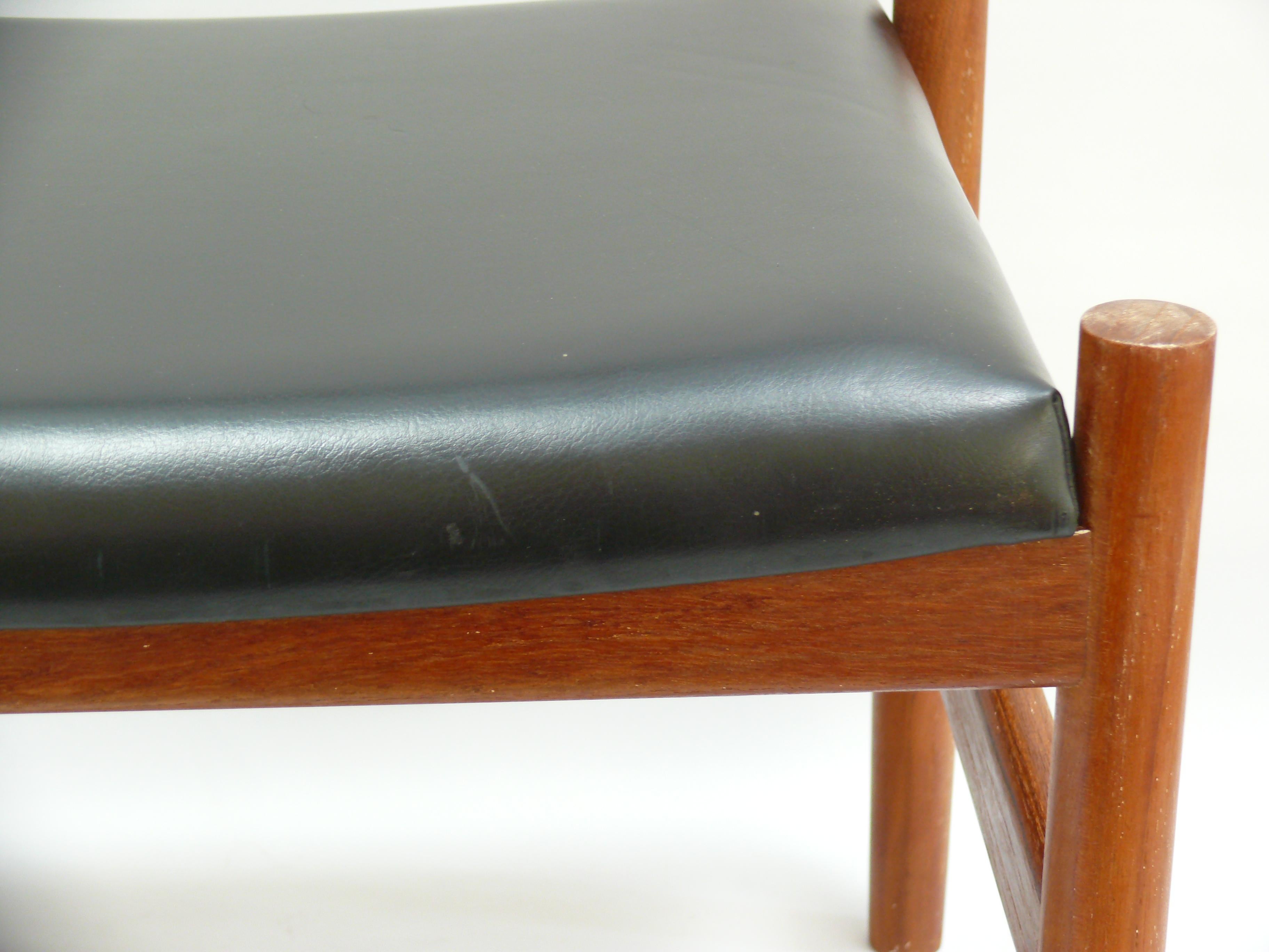 Pouf/sgabello imbottito in teak, di Hugo Frandsen per Spøttrup Møbler, Danimarca in vendita 2