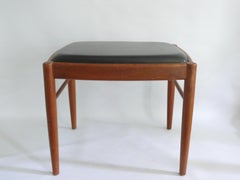 Upholstered teak ottoman/stool, by H.W.Klein for Bramin, Denmark