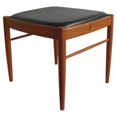 Upholstered teak ottoman/stool, by H.W.Klein for Bramin, Denmark
