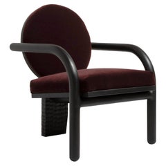 Upholstered Theia Lounge Chair in Ebonized Oak by Cultivation Objects