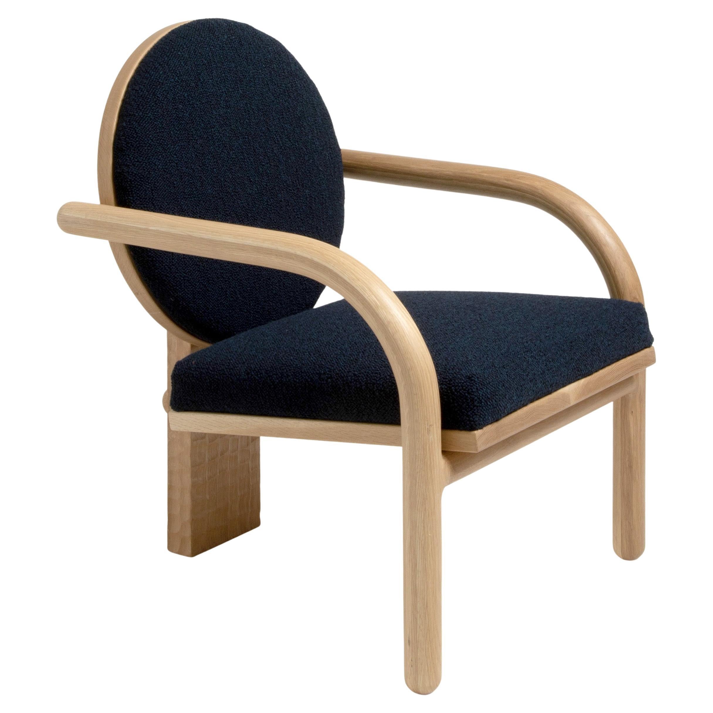 Upholstered Theia Lounge Chair in Natural Oak by Cultivation Objects For Sale