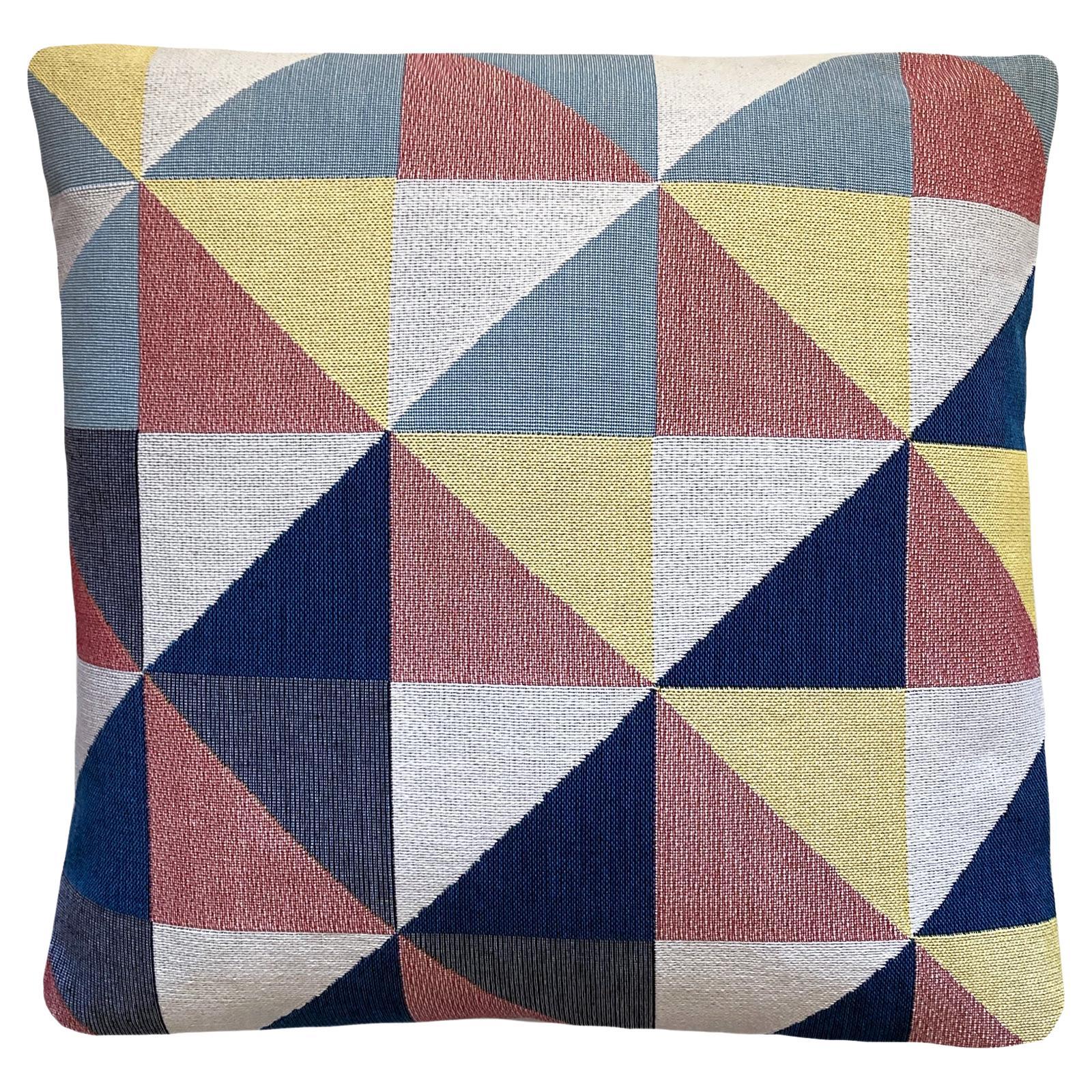 Loom Woven Pillow, Sixteen Geo Multicolored For Sale