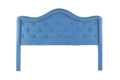 Upholstered Tufted Blue King Headboard
