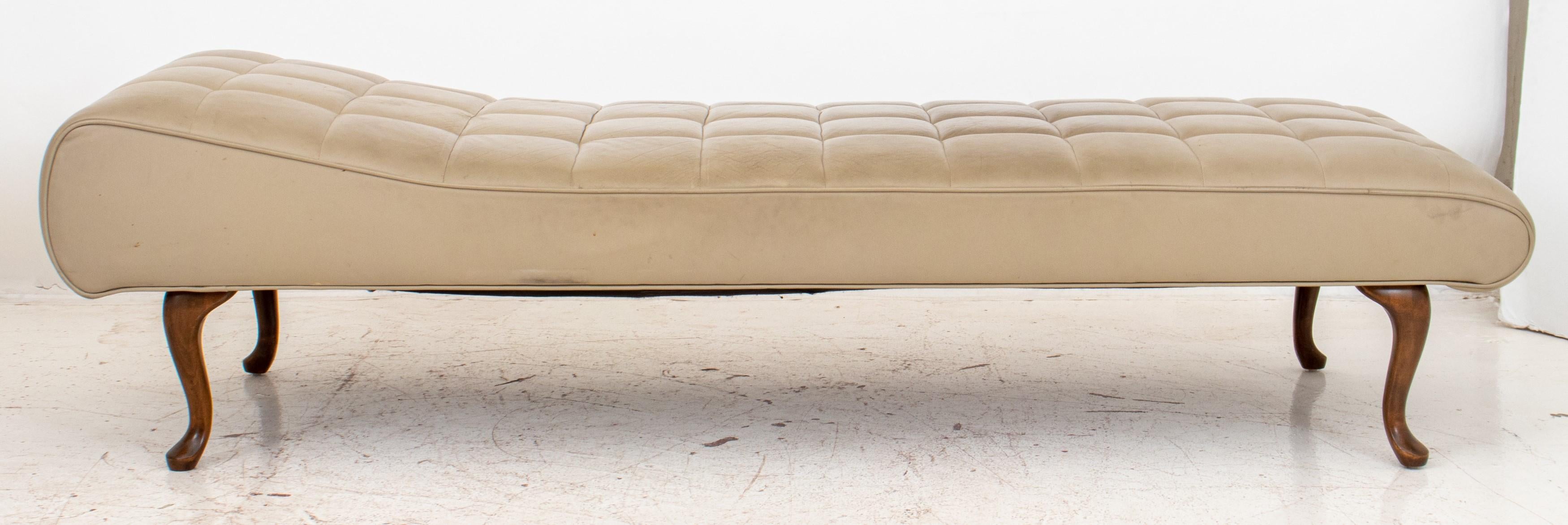 20th Century Upholstered Tufted Chaise Lounge Couch For Sale