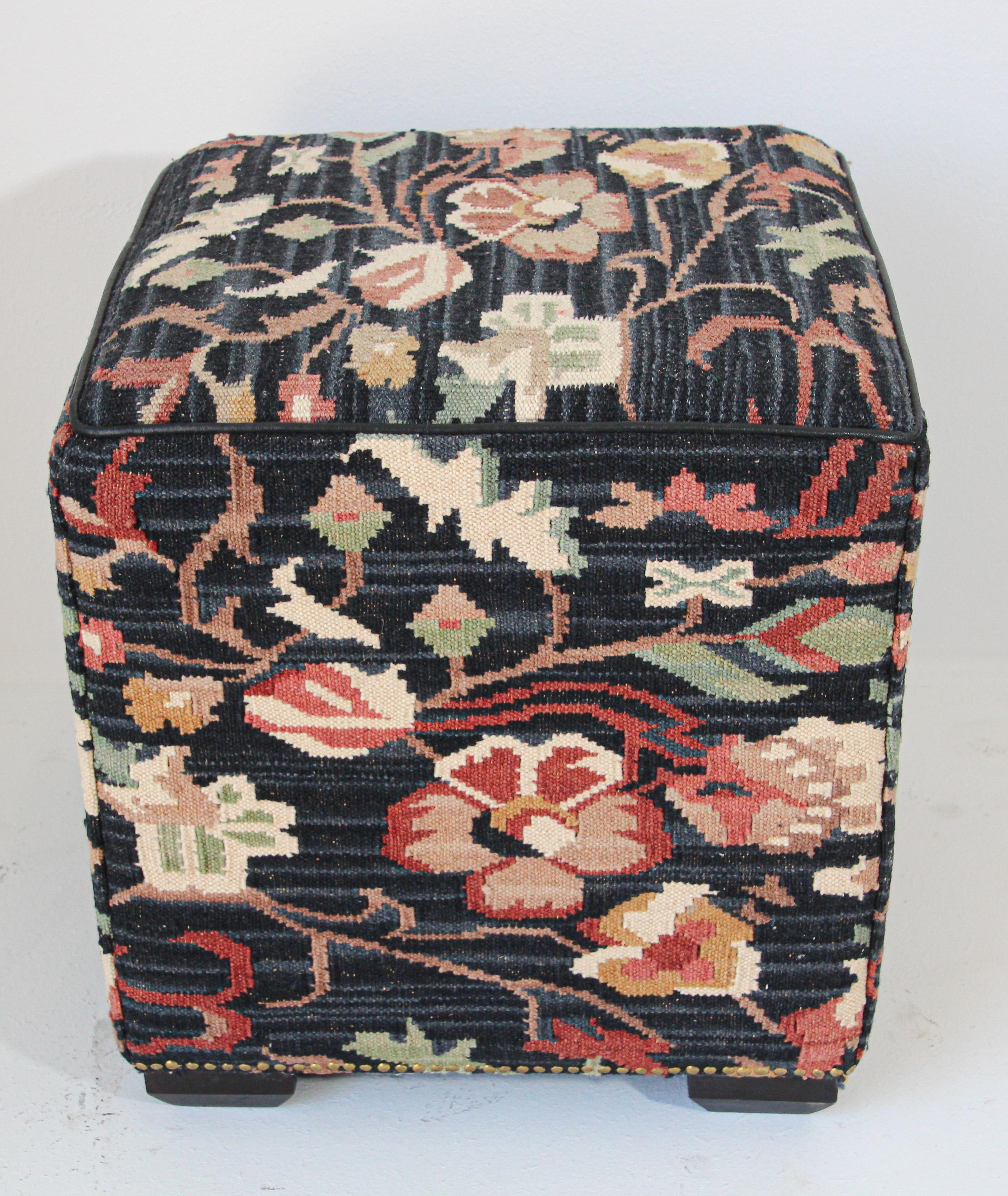 square kilim ottoman