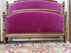 Upholstered velvet bed in Louis XVI style