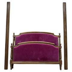 Upholstered velvet bed in Louis XVI style