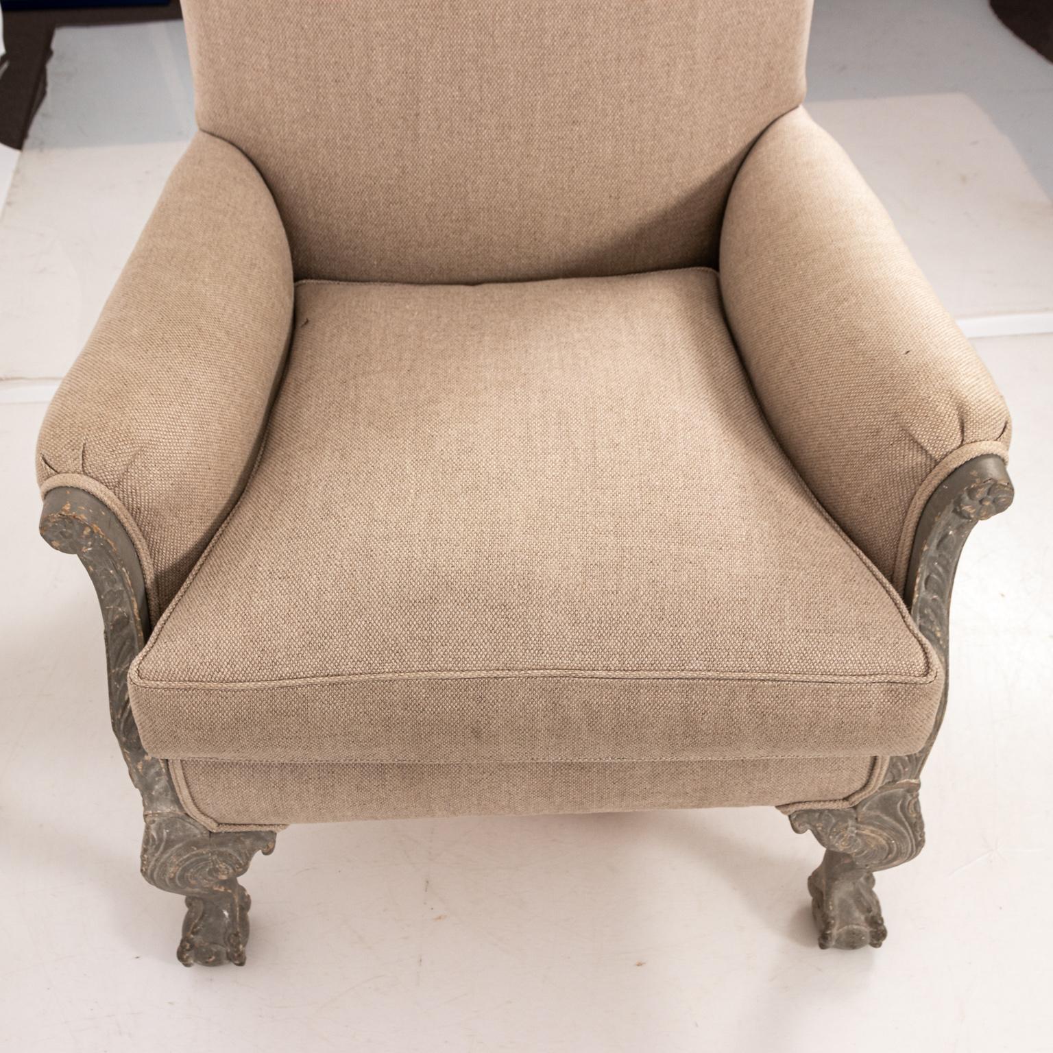 Upholstered Victorian Armchair, circa 1850s In Good Condition In Stamford, CT