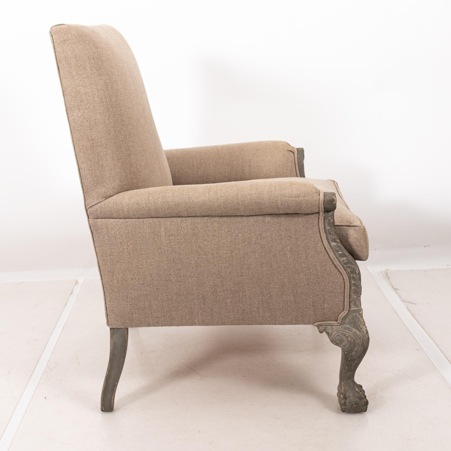 Upholstered Victorian Armchair, circa 1850s 1