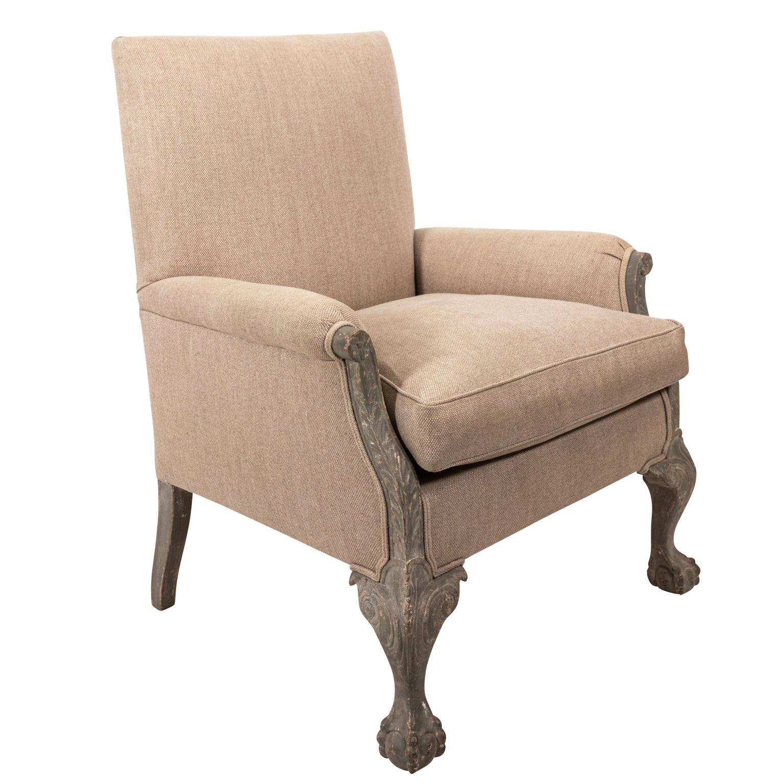 Upholstered Victorian Armchair, circa 1850s