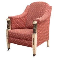 Upholstered Vintage Armchair with Sphinx Decorations, circa 1940