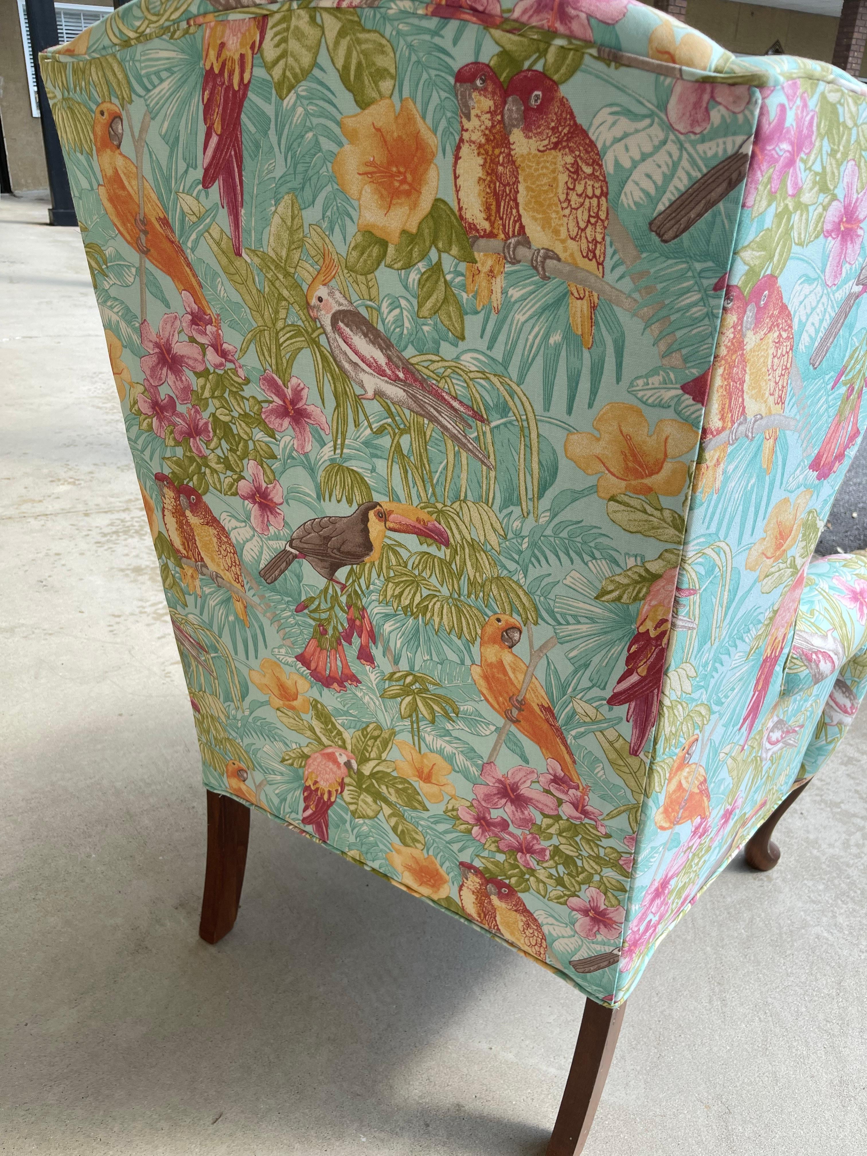Upholstered Vintage Wingback Chair, Mid 20th Century For Sale 1