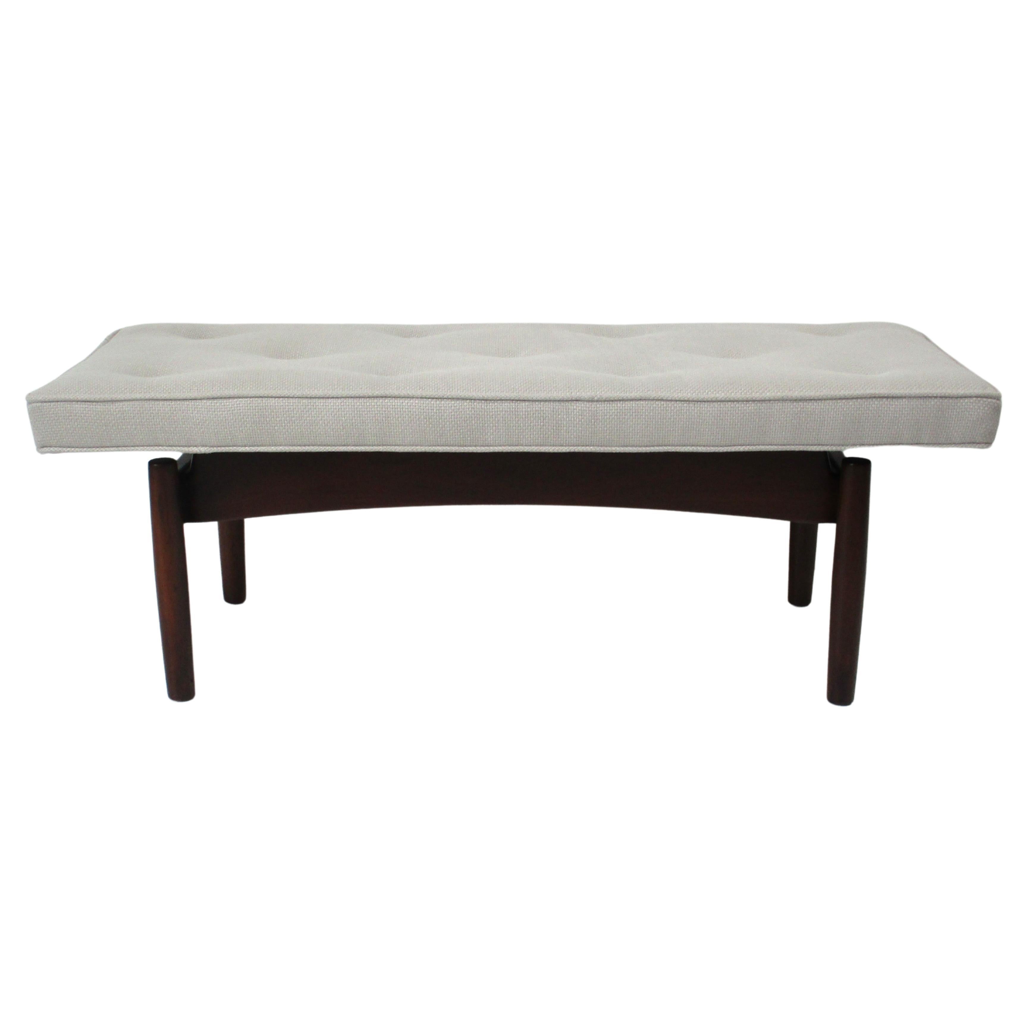 Upholstered Walnut Bench in the Style of Greta Grossman Danish Modern (B)