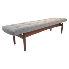 Upholstered Walnut Bench in the Style of Greta Grossman Sweden