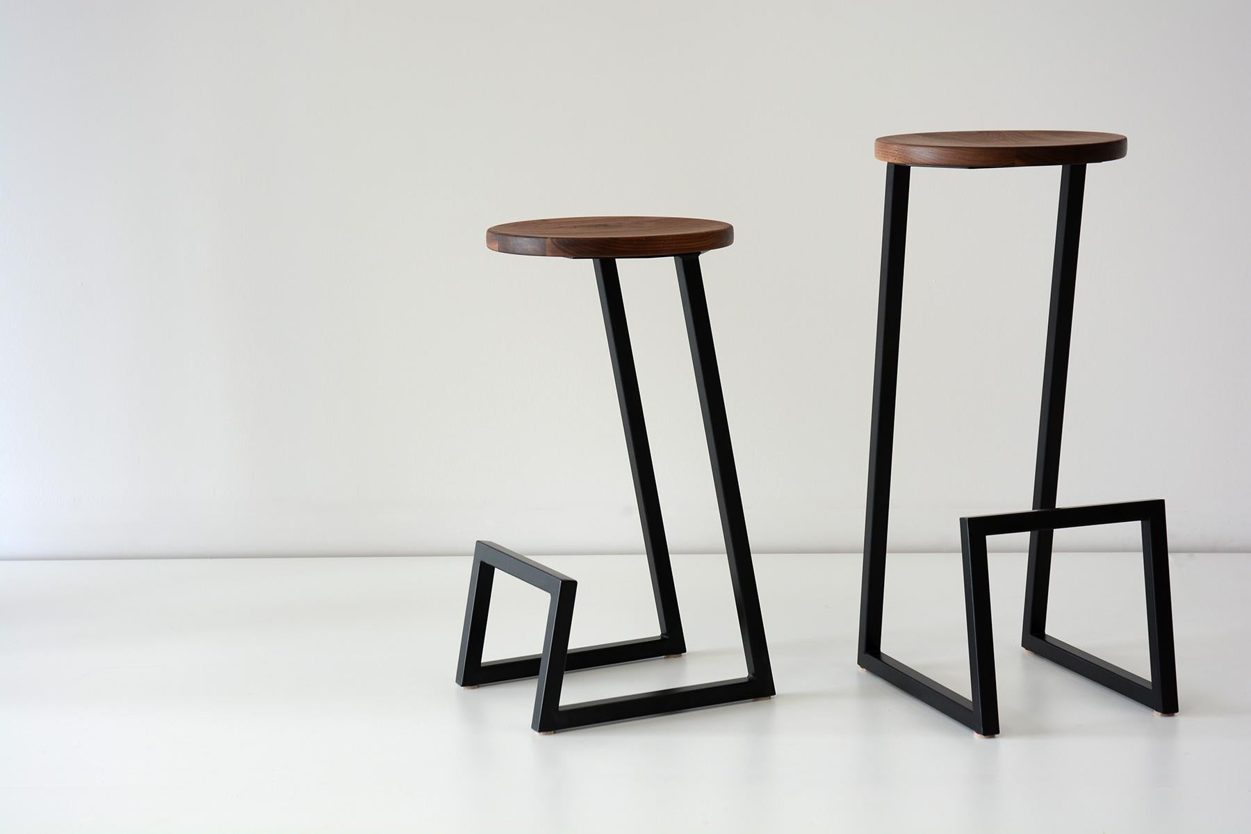 Canadian Upholstered Walnut Corktown Stool Counter by Hollis & Morris