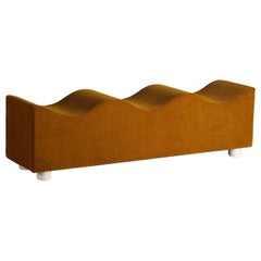 Customizable Upholstered Wave Bench in Corduroy by Objects for Objects