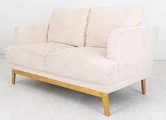 Upholstered White Cotton Sofa