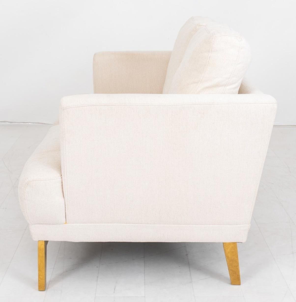 Modern Upholstered White Cotton Sofa