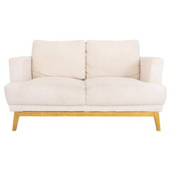 Upholstered White Cotton Sofa