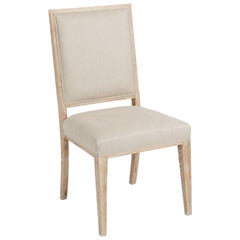 Upholstered White Wash Dining Chair
