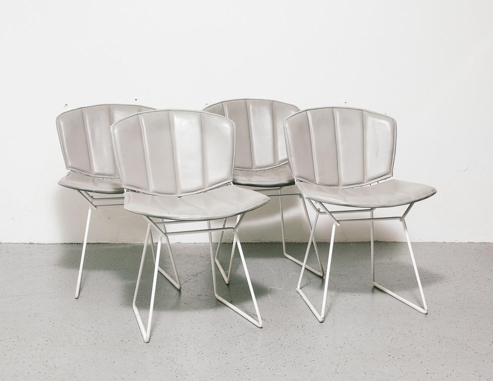 Mid-Century Modern Upholstered Wire Dining Chairs by Harry Bertoia for Knoll