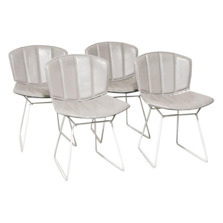 Upholstered Wire Dining Chairs by Harry Bertoia for Knoll