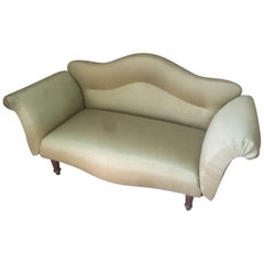 Upholstered with a Green Fabric Napoleon III Couch