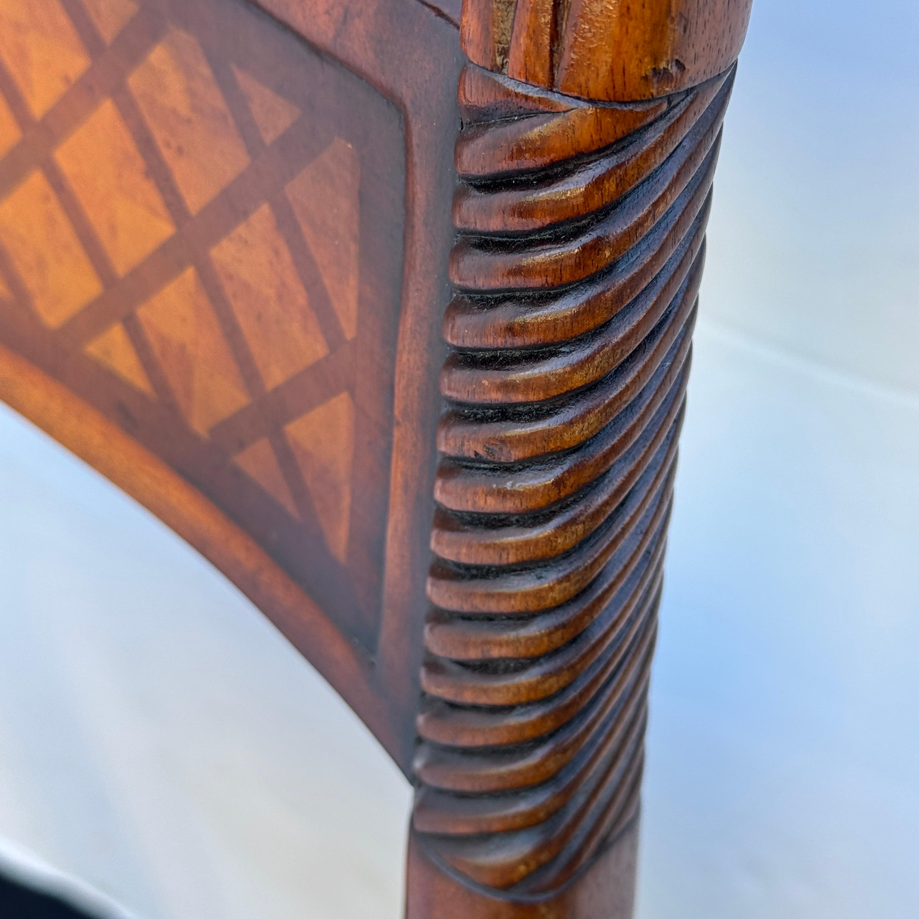 Upholstered Wood Desk Side Chair with Marquetry Inlay For Sale 5