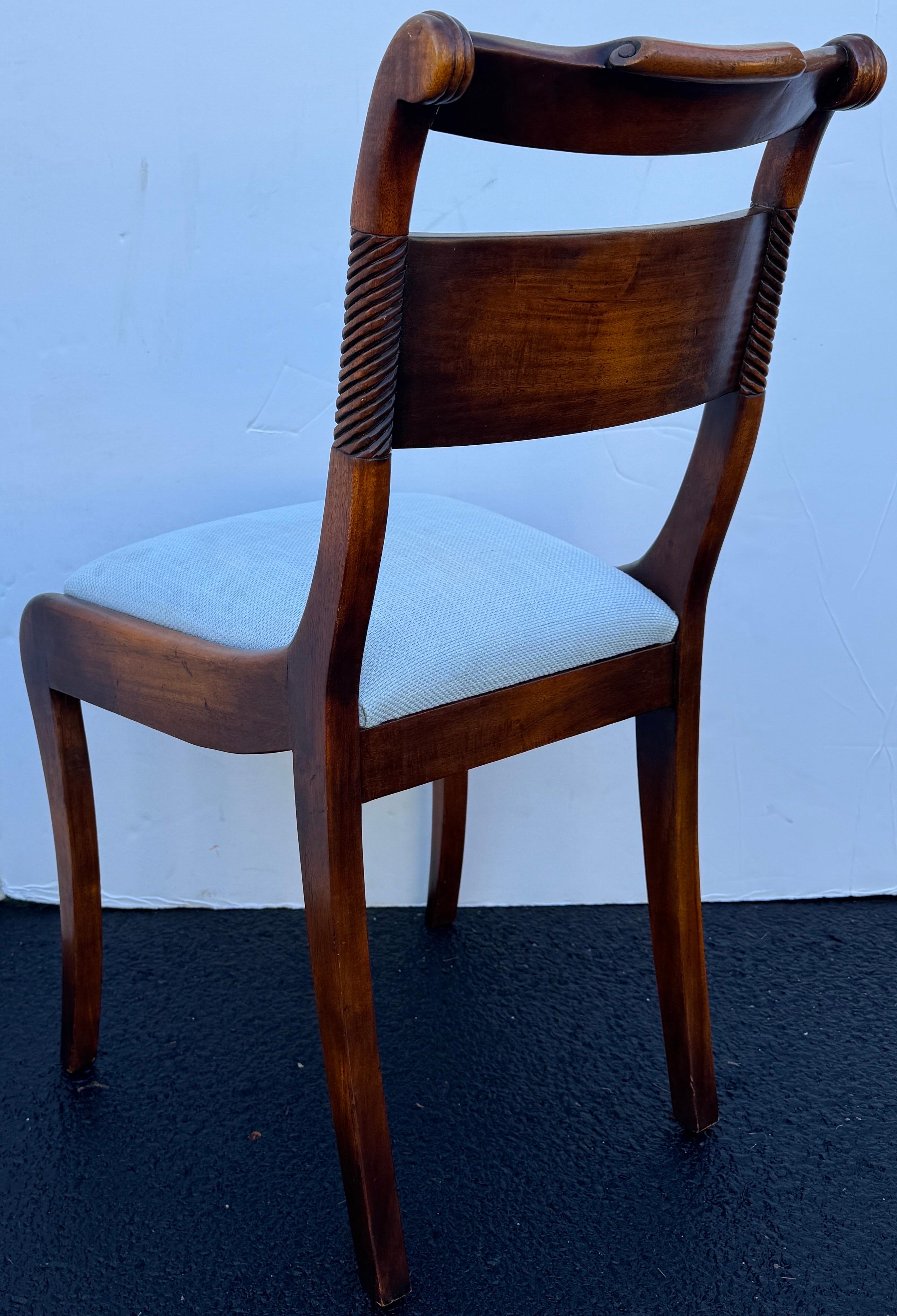 Upholstered Wood Desk Side Chair with Marquetry Inlay For Sale 1