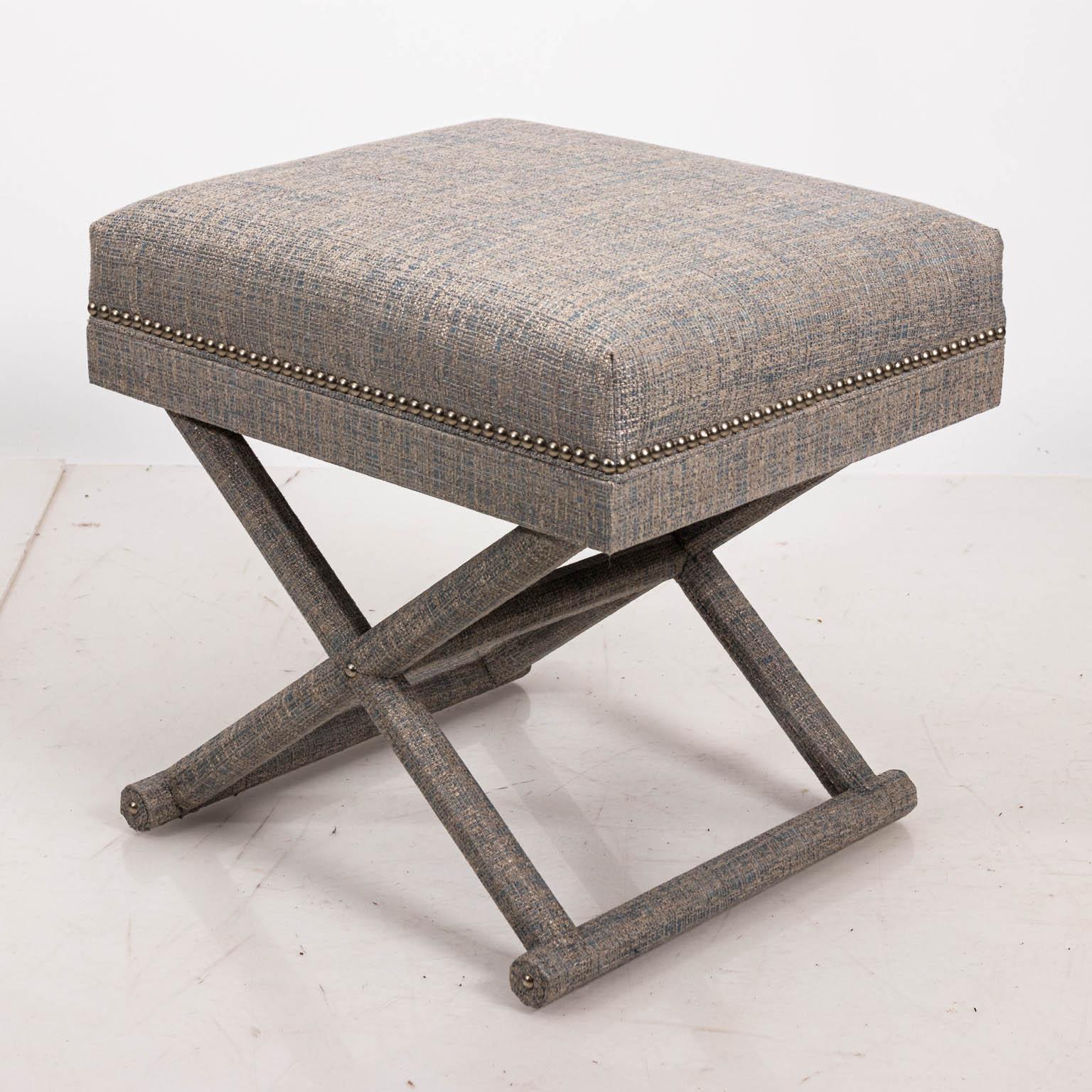 Upholstered X-Frame Bench 1