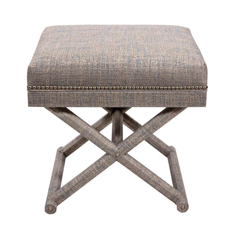 Upholstered XFrame Bench at 1stDibs