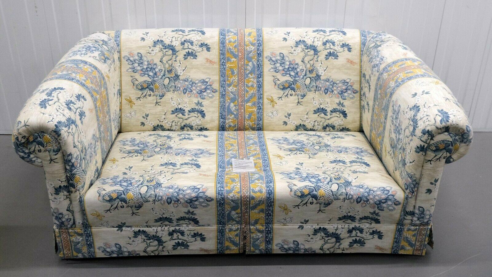 Upholstery by Ashley Lawrence Floral Sofa on Roll Arms with Reversible Cushions 1