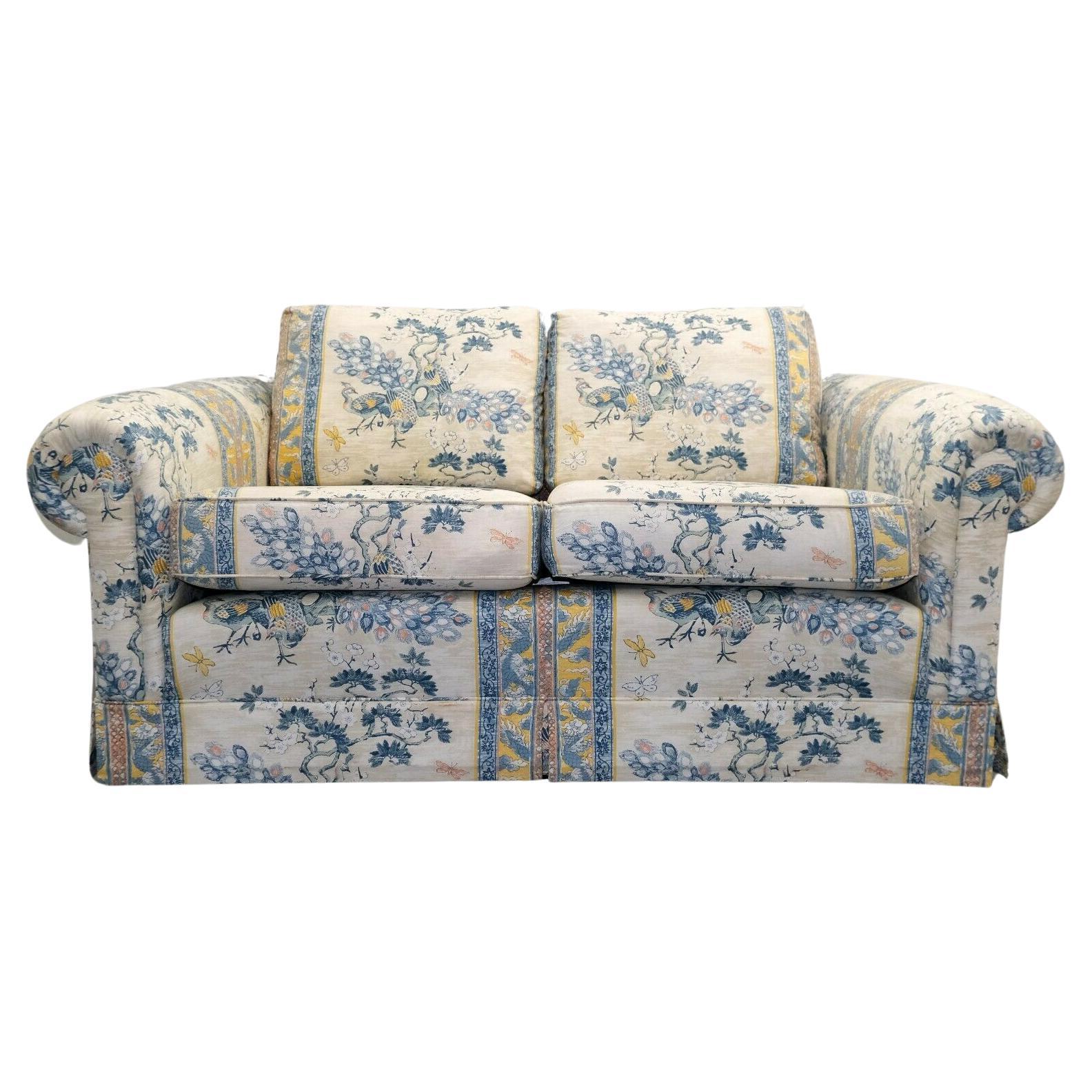 Upholstery by Ashley Lawrence Floral Sofa on Roll Arms with Reversible Cushions