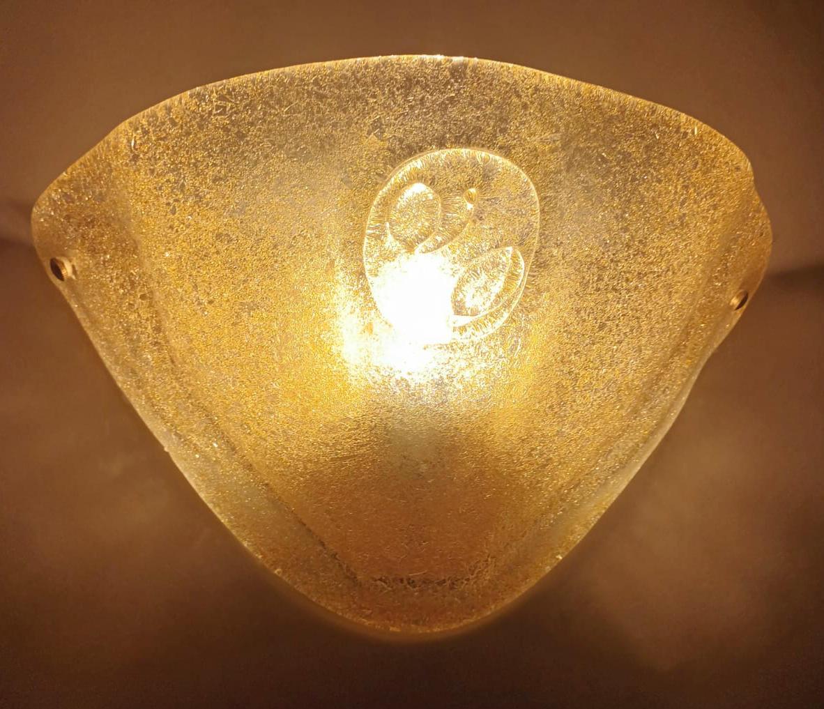 Single Uplight Amber Graniglia Sconce For Sale 1