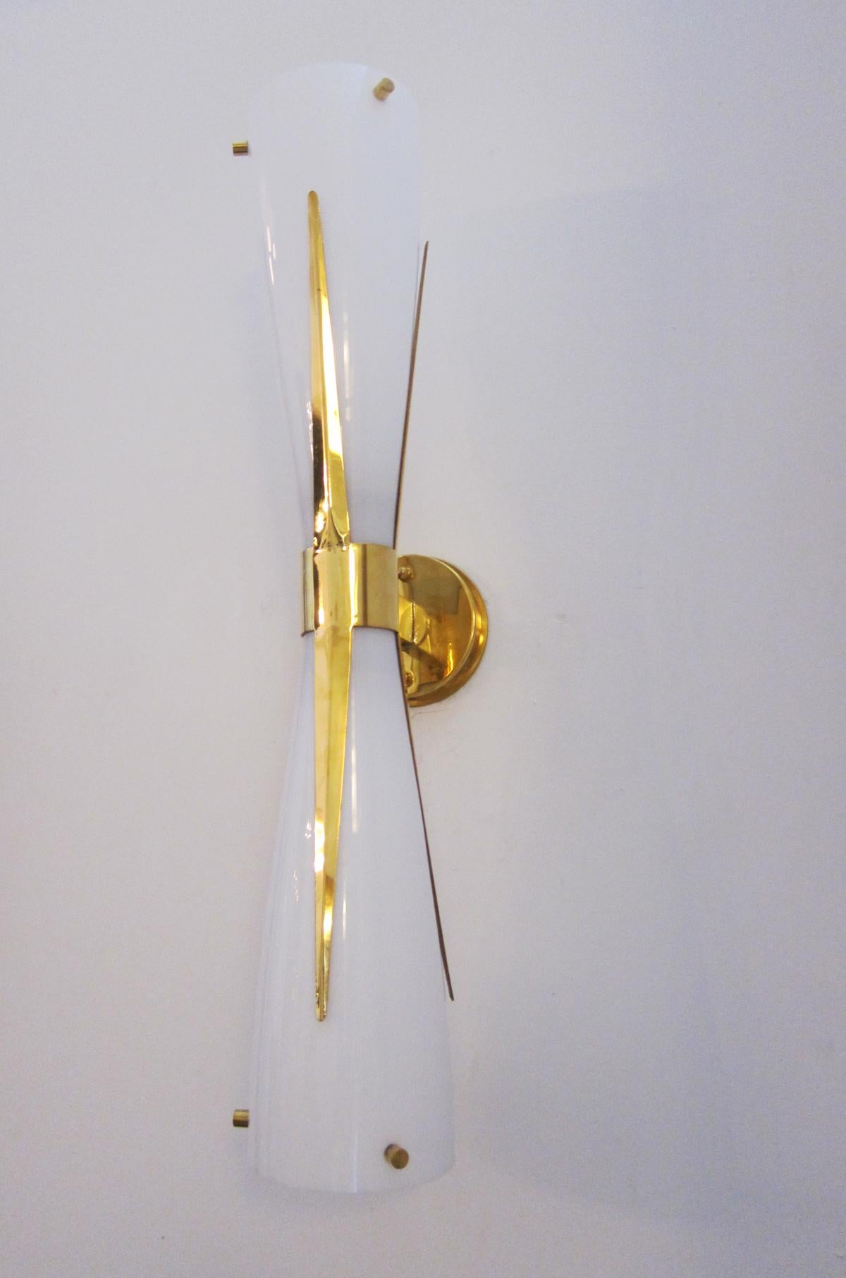 Mid-Century Modern Uplight and Downlight Double Cone Wall Lights, Italy