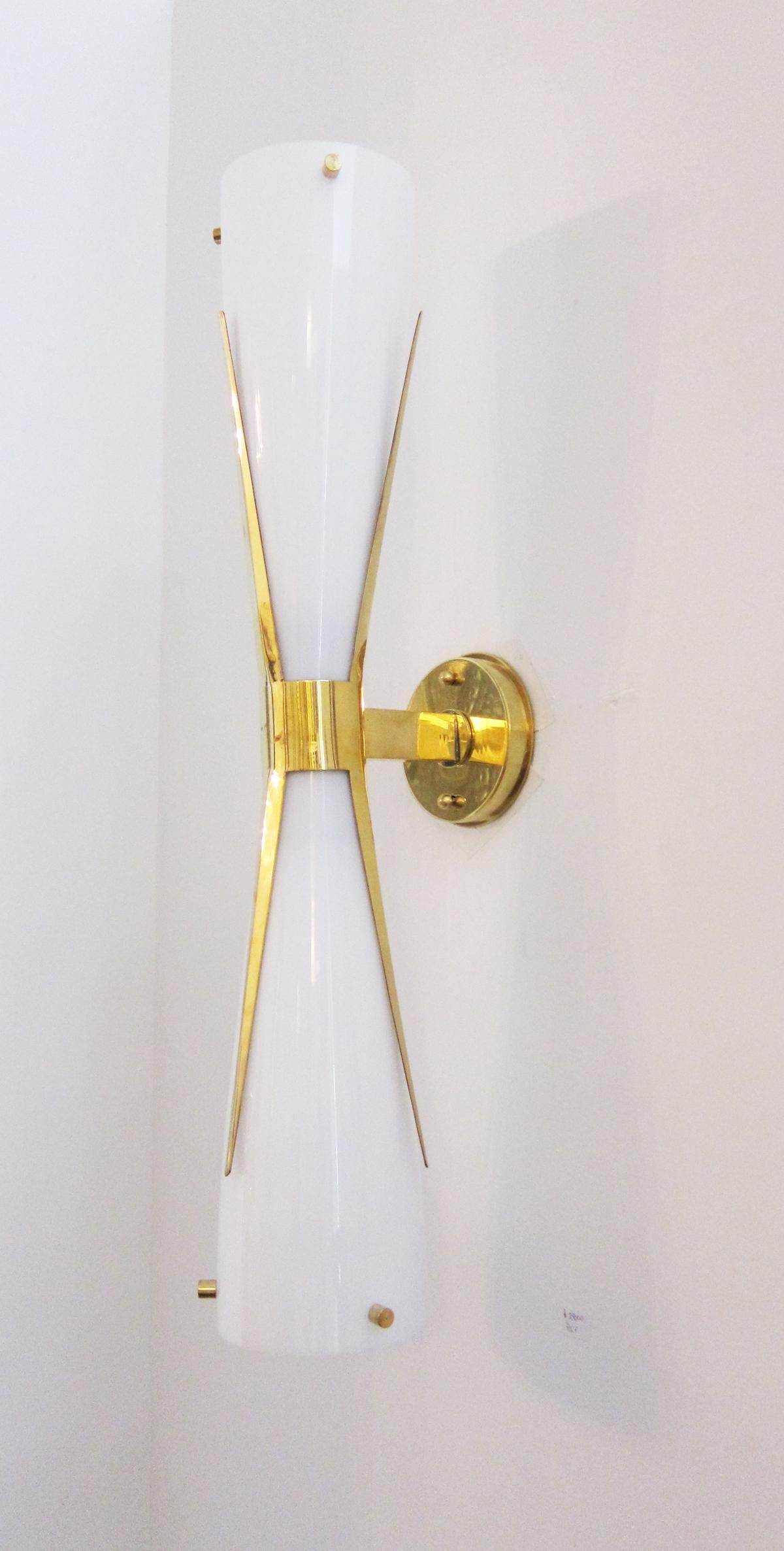 Italian Uplight and Downlight Double Cone Wall Lights, Italy