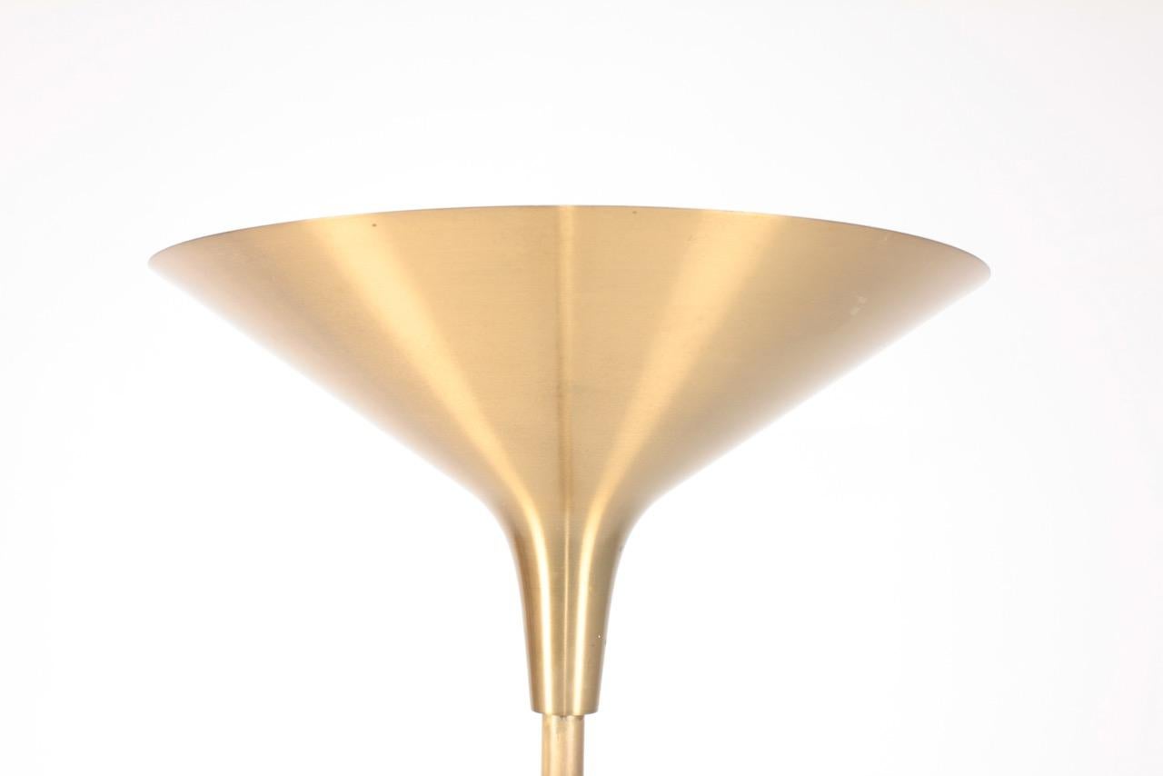 Scandinavian Modern Uplight Floor Lamp in Brass by Th. Valentiner, 1950s