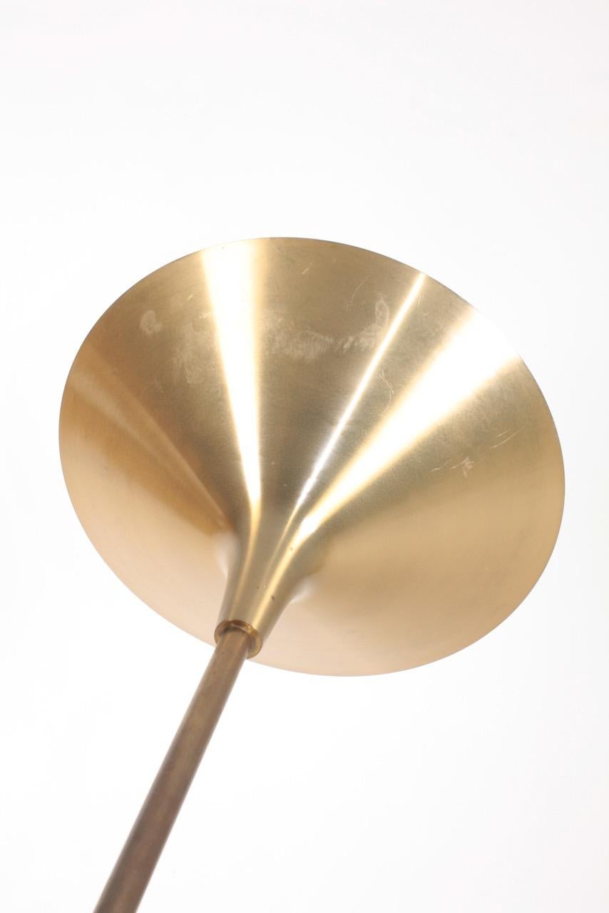Uplight Floor Lamp in Brass by Th. Valentiner, 1950s In Good Condition In Lejre, DK