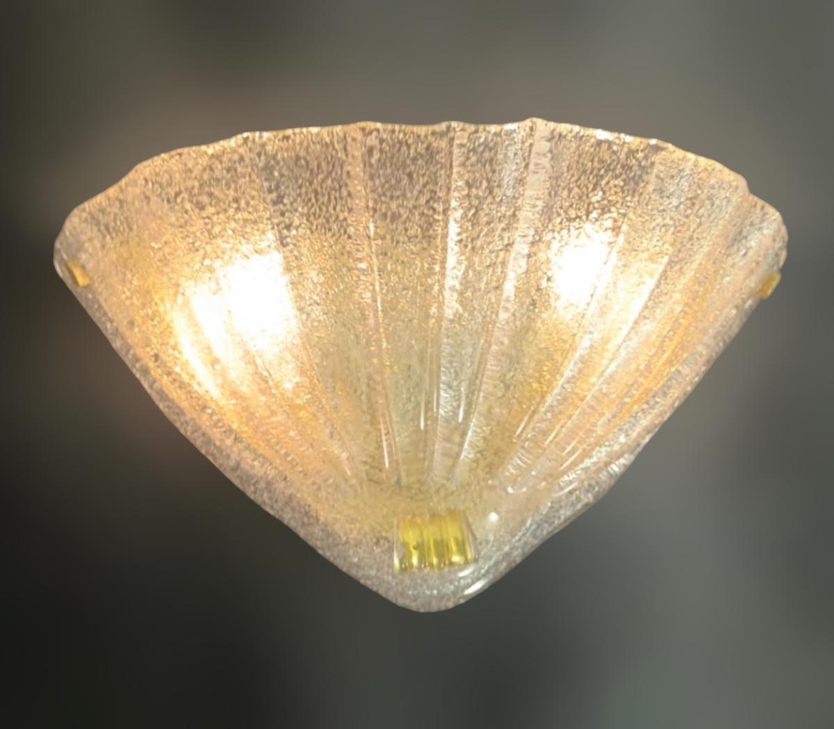 Murano Glass Uplight Graniglia Sconces, 9 Available For Sale