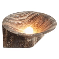 Uplight, Travertine Table Lamp by Henry Wilson