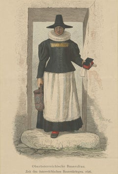 Upper Austrian Peasant Couple, 1626 – Historic Costume Prints, Berlin 1877