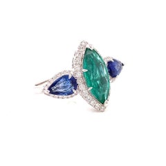 Upper Crust Emerald, Sapphire and Diamond Ring