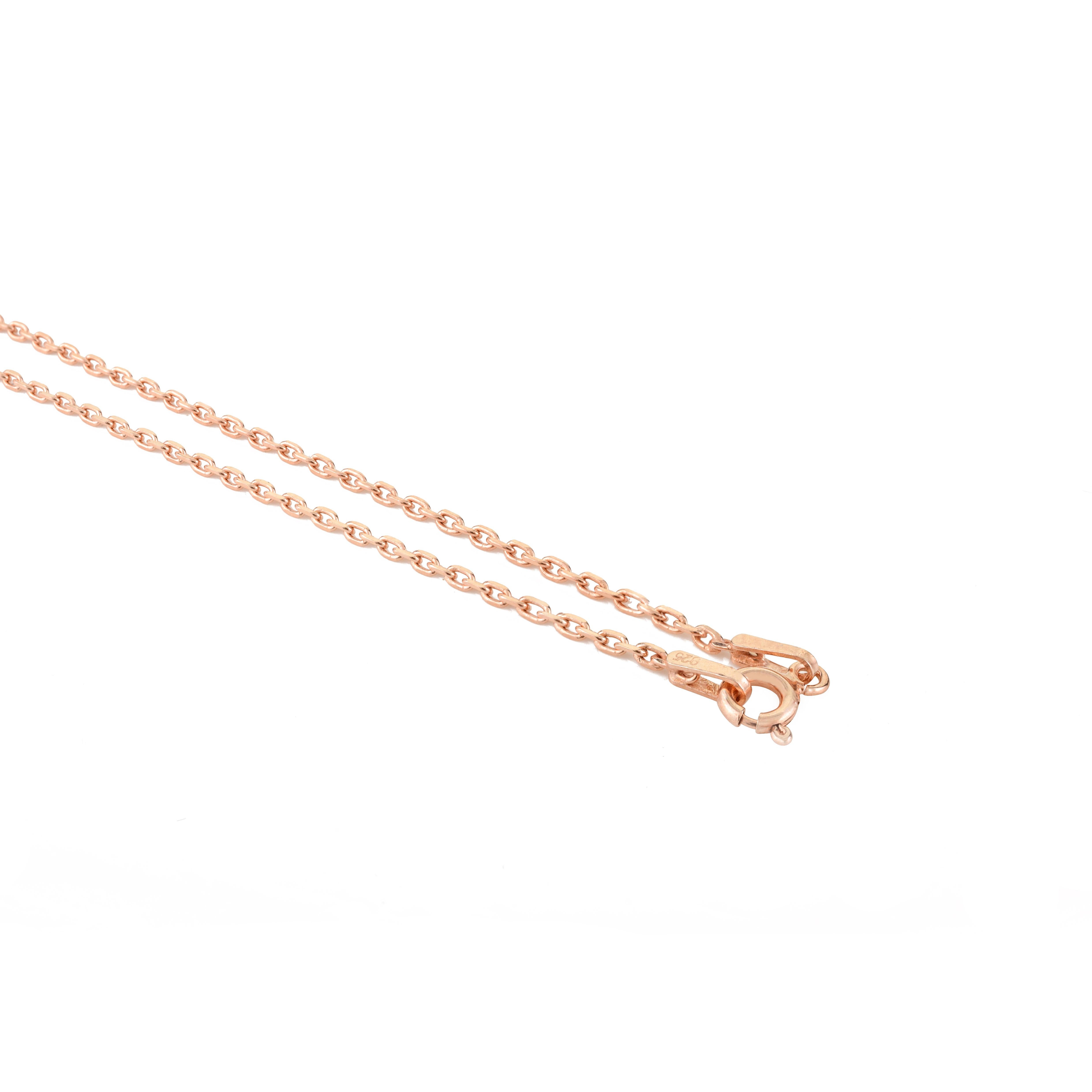 Women's Uppercase Letter Rose Gold Plated Zircon Pendant in Silver Necklace for Women For Sale