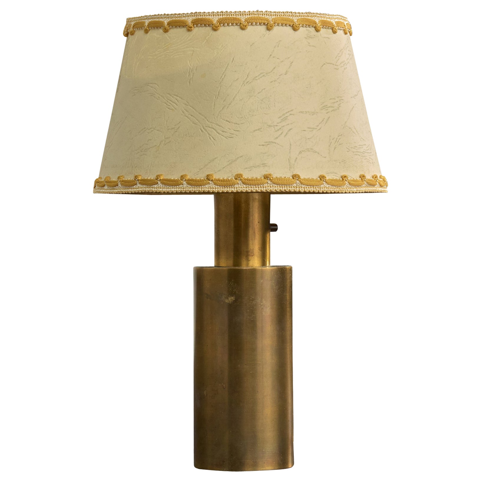 Uppsala Armaturfabrik, Table Lamp, Brass, Parchment, Sweden, 1950s