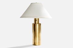 Uppsala Armaturfabrik, lampe de table, laiton, Suède, années 1950