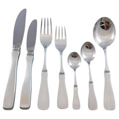 Uppsala by Mema Swedish 830 Silver Flatware Set Service 80 pc Beaded Eric Lofman