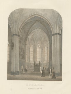 Uppsala Cathedral Memorial Chapel, Gustavianska Grafkoret, Lithograph 1877