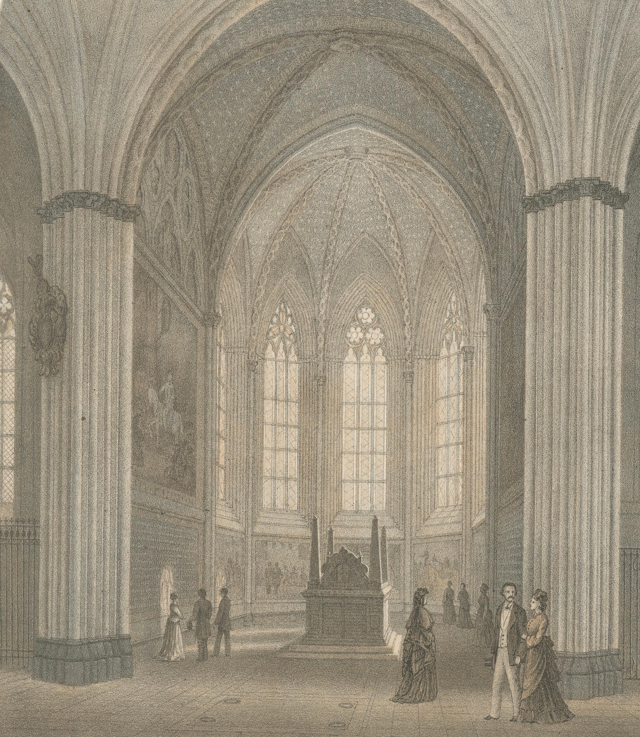 Uppsala Cathedral Memorial Chapel, Gustavianska Grafkoret, Lithograph 1877